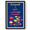 What is Real Growth, Inspirational Quote Wall Art, Success Quote, Motivational Quote Poster