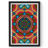 Seamless Red Pattern with Mandala | Framed