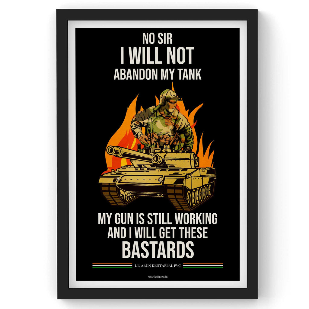 LT. ARUN KHETARPAL Quote, Get These Bastards Quote Poster, Indian Army Poster, Armed Forces, Bravehearts, Aazadi Ka Amrit Mahotsav Poster, Gift for Soldiers, Gift for Veterans