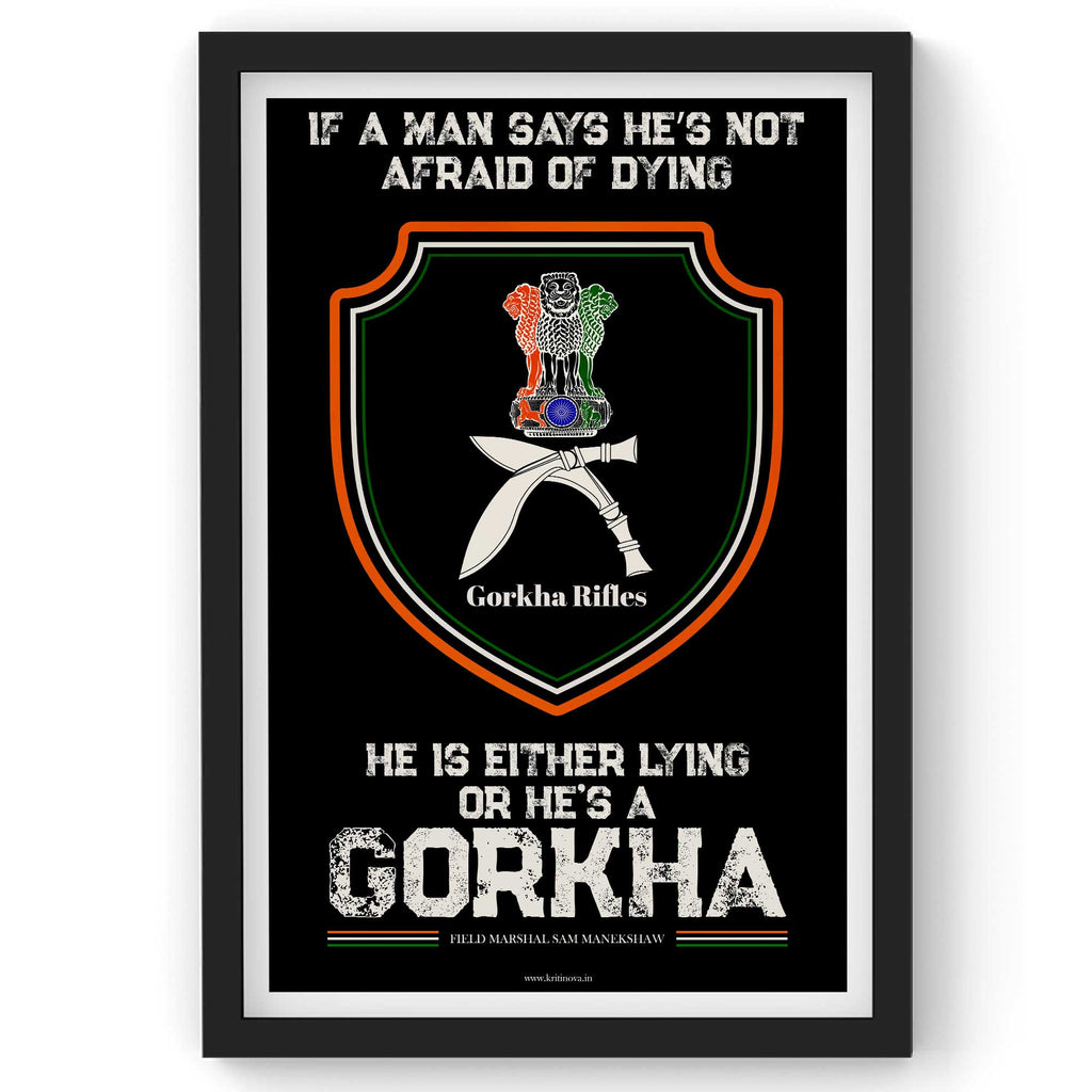 He is a Gorkha Quote Frame, Indian Army Frame, Armed Forces, Bravehearts, Aazadi Ka Amrit Mahotsav Frame, Gift for Soldiers, Gift for Veterans