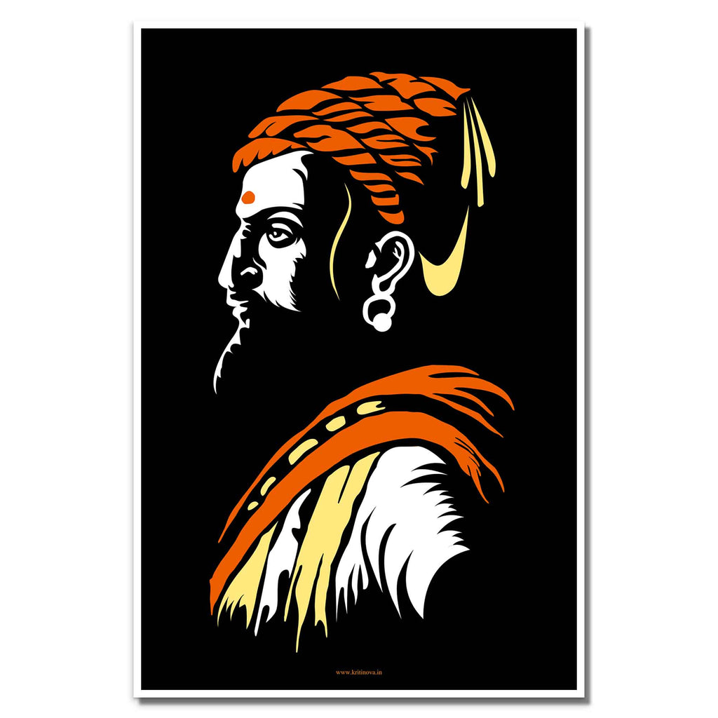 Shivaji Maharaj, Line Art, Sanskrit Wall Art