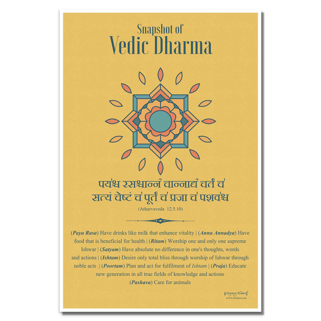 What is Dharma - 4, Definition of Dharma, Atharvaveda Mantra, Inspiring Sanskrit Verse, Sanskrit Teacher Gift, Sanskrit Art, Sanskrit Poster