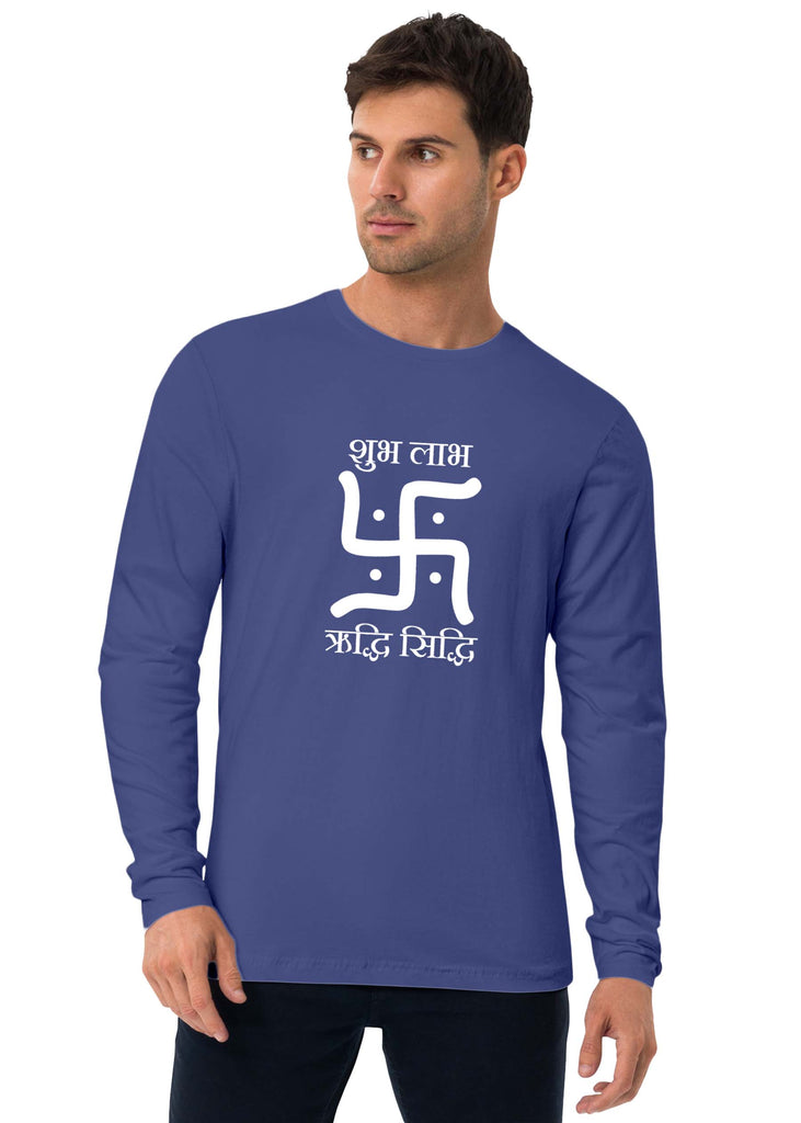 Swastika - Subh Laabh, Sanskrit Full Sleeve T-shirt, Sanjeev Newar®