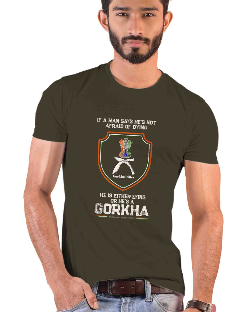 'He is a Gorkha' Quote Patriotic T-Shirt, Gorkha Tshirt, Indian Army T-Shirt