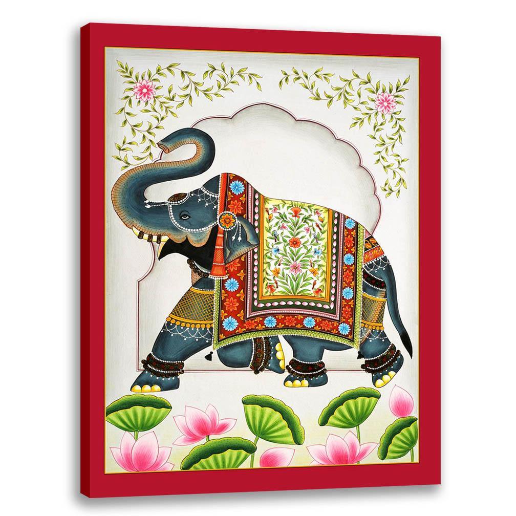Royal Elephant, Pichwai Art, Indian Traditional Art, Cultural Gift, Tribal Artwork