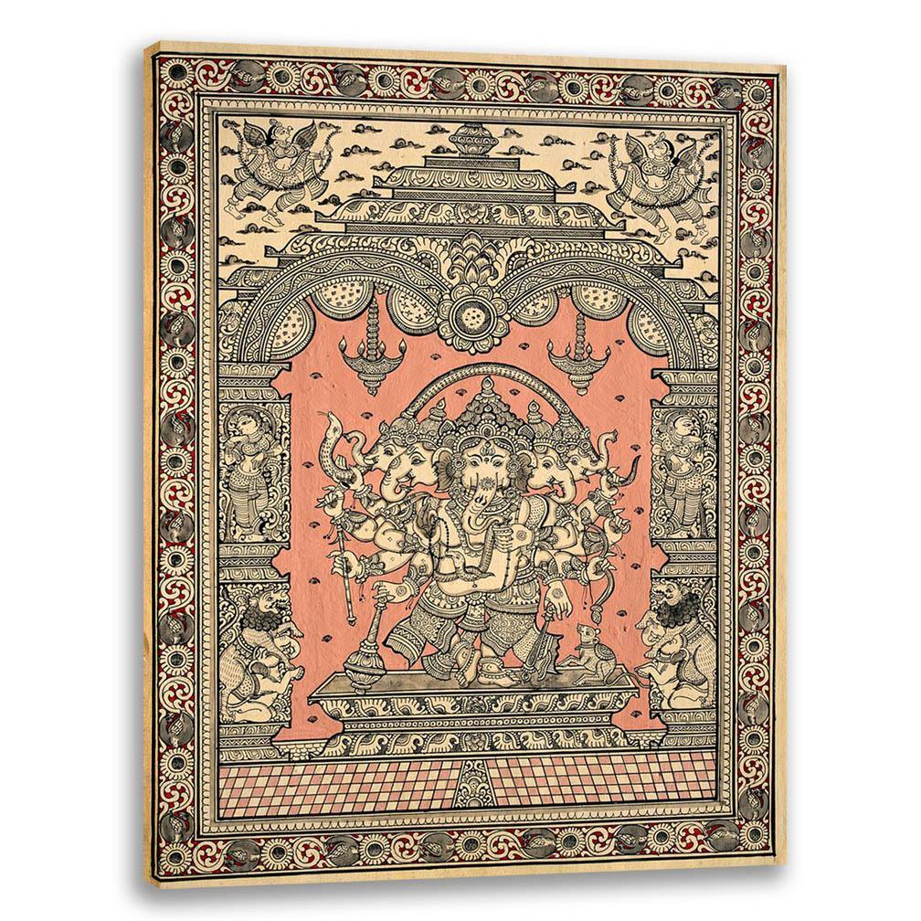 Panchmukhi Ganesha, Pattachitra Art, Indian Traditional Art, Cultural Gift, Tribal Artwork