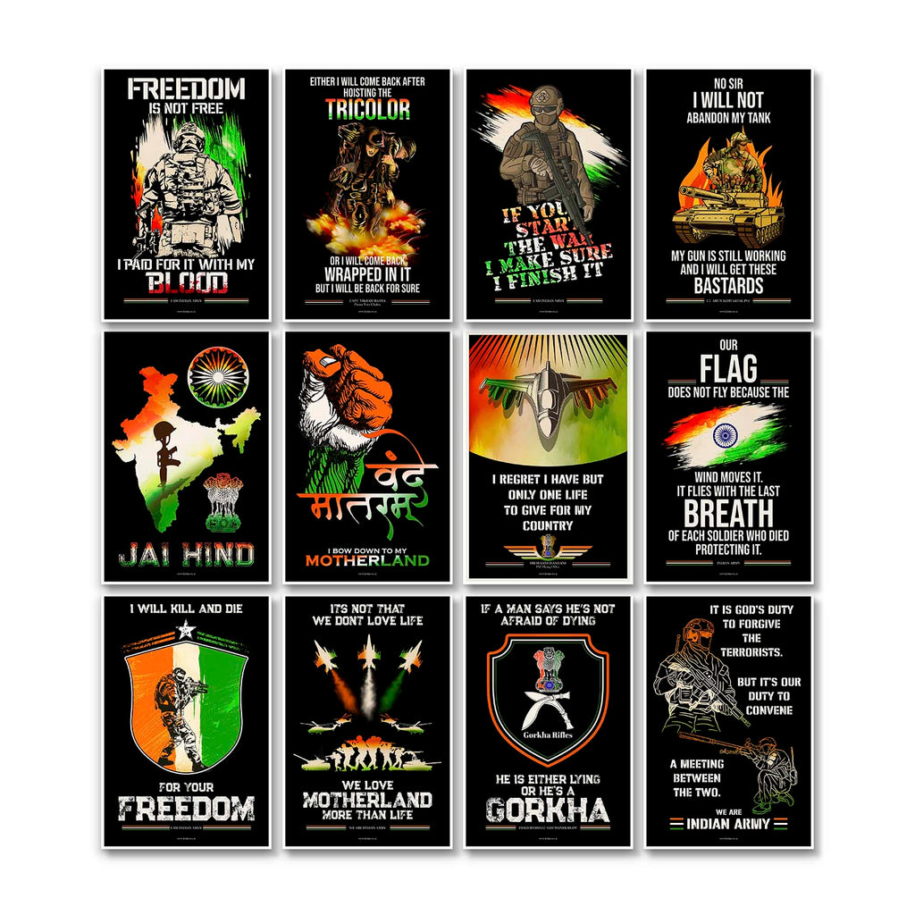 Patriotic Posters, Indian Army Posters, Indian Navy wall art, Indian Air Force posters, Armed Forces, Bravehearts, Aazadi Ka Amrit Mahotsav Poster, Gift for Soldiers, Gift for Veterans