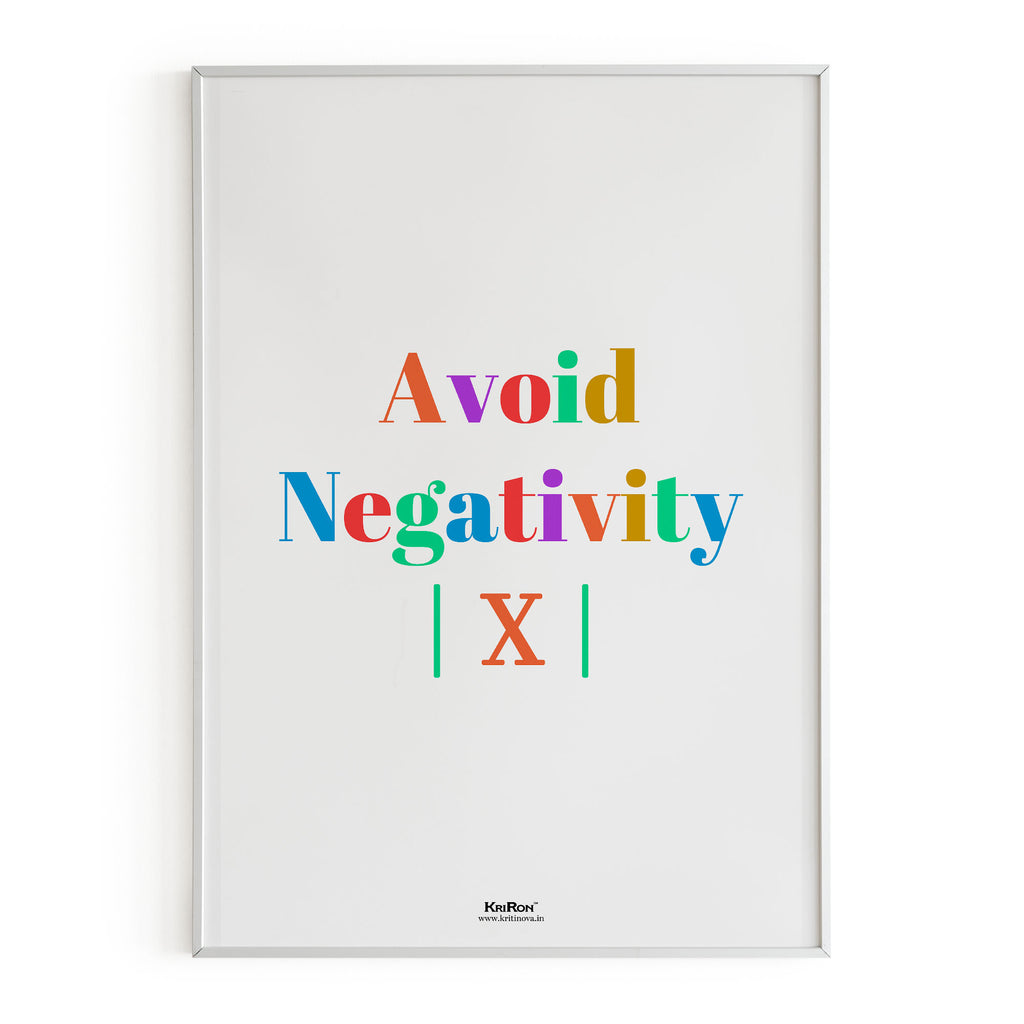 Avoid Negativity, Math Poster, Kids Room Decor, Classroom Decor, Math Wall Art