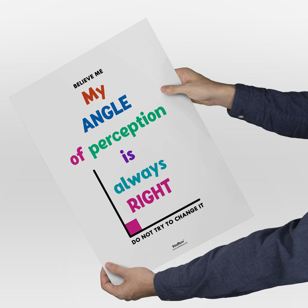 My angle of perception, Math Poster, Kids Room Decor, Funny Math Poser ...
