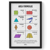 2D Shape Areas, Math Poster, Kids Room Decor, Classroom Decor, Math Wall Art