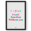 I Can't Function, Math Poster, Kids Room Decor, Classroom Decor, Math Wall Art