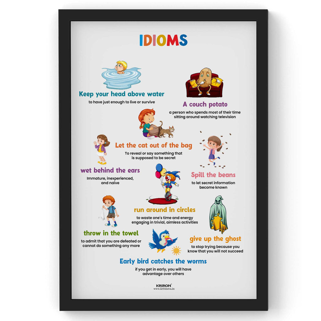 Idioms Part 4, Vocabulary Poster, Educational English Poster, Kids Room Decor, Classroom Decor, English Words Wall Art, Homeschooling Poster