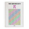 Pi Digits, Math Poster, Kids Room Decor, Classroom Decor, Math Wall Art