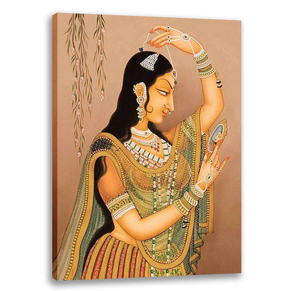 Eleglant Dressed Lady, Bani Thani | Rajasthani Art, Indian Traditional Art, Cultural Gift, Tribal Artwork
