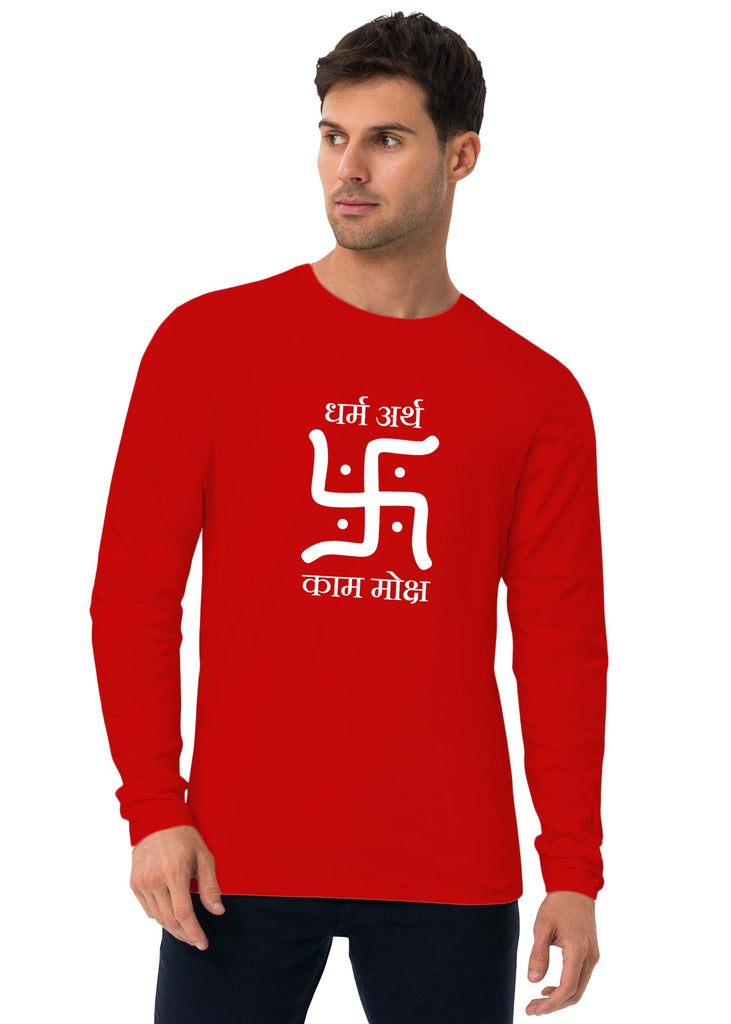 Swastika - Dharm Arth, Sanskrit Full Sleeve T-shirt, Sanjeev Newar®