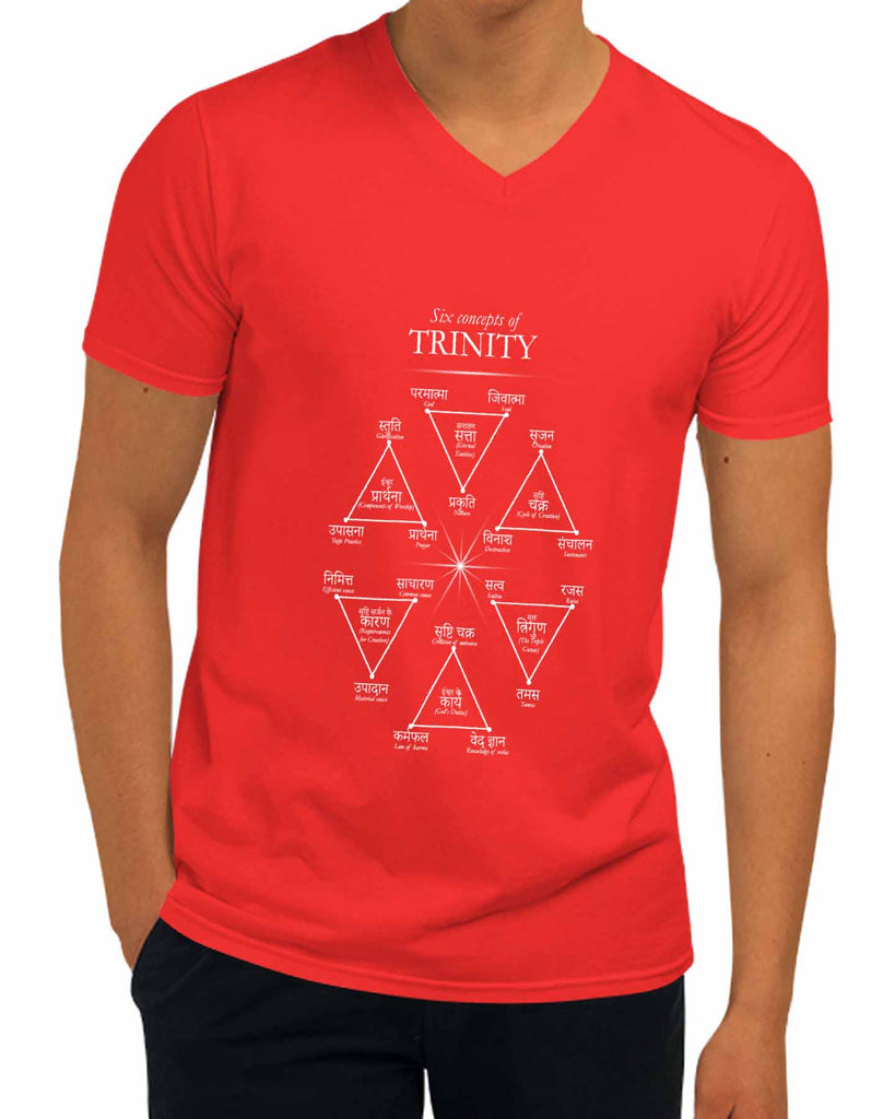 Six concepts of Trinity | V Neck, Sanskrit T-shirt, Sanjeev Newar®