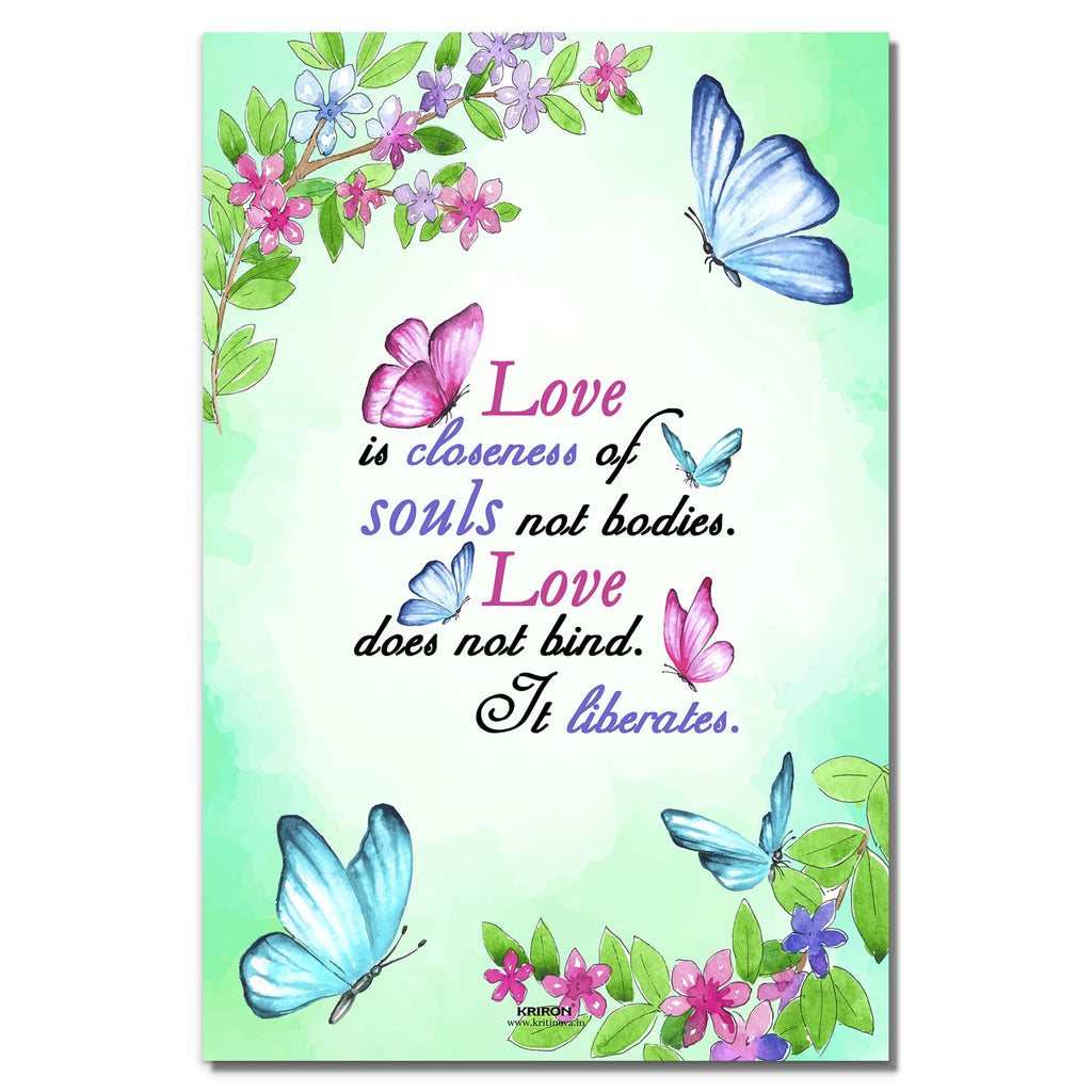 Love is closeness of souls, Inspirational Quote Wall Art, Success Quote, Motivational Quote Poster
