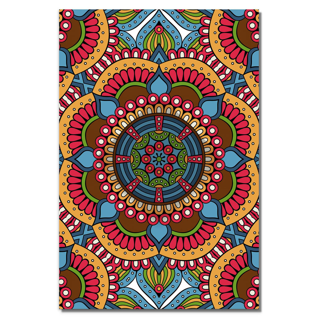 Seamless Red Pattern with Mandala | Rolled