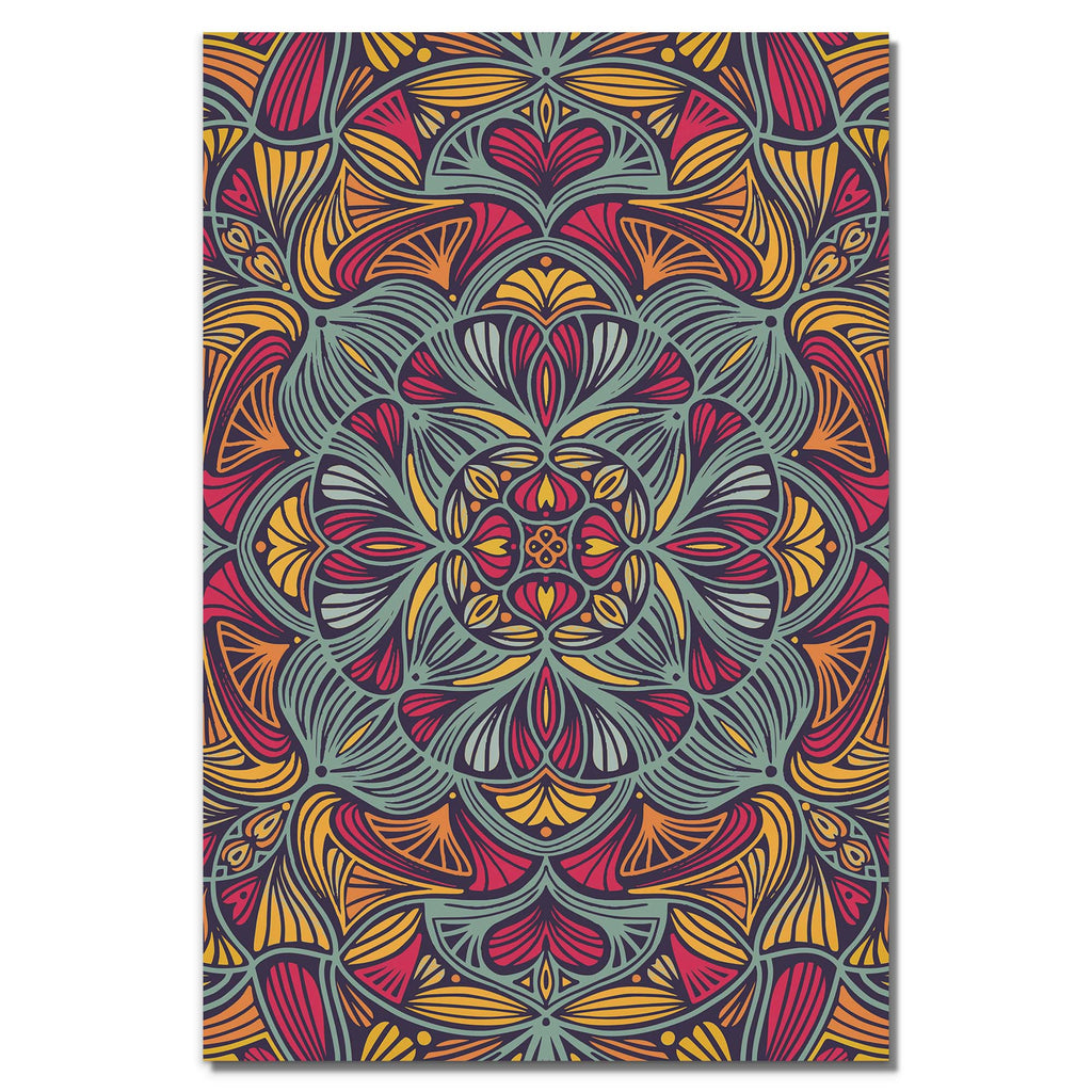 Colorful Floral Mandala | Rolled