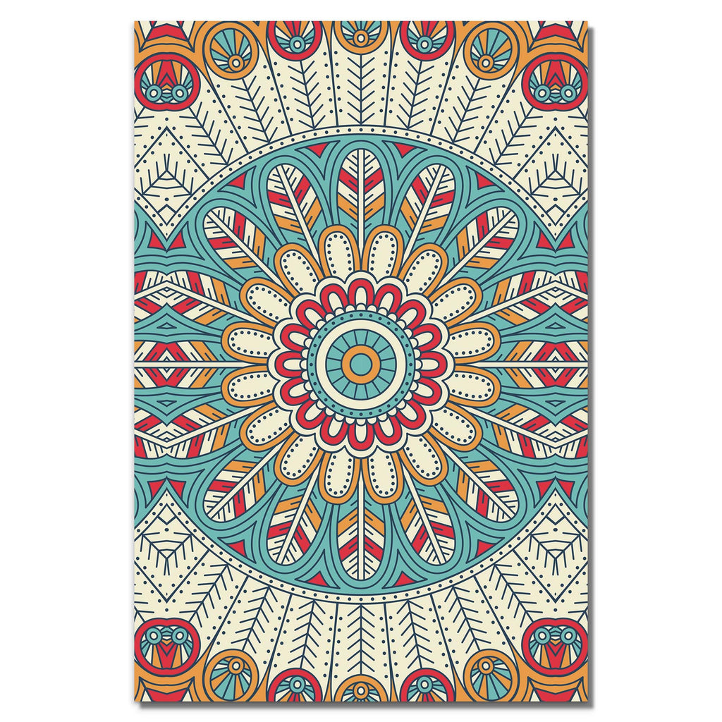 Seamless Sky Blue Pattern with Mandala | Rolled