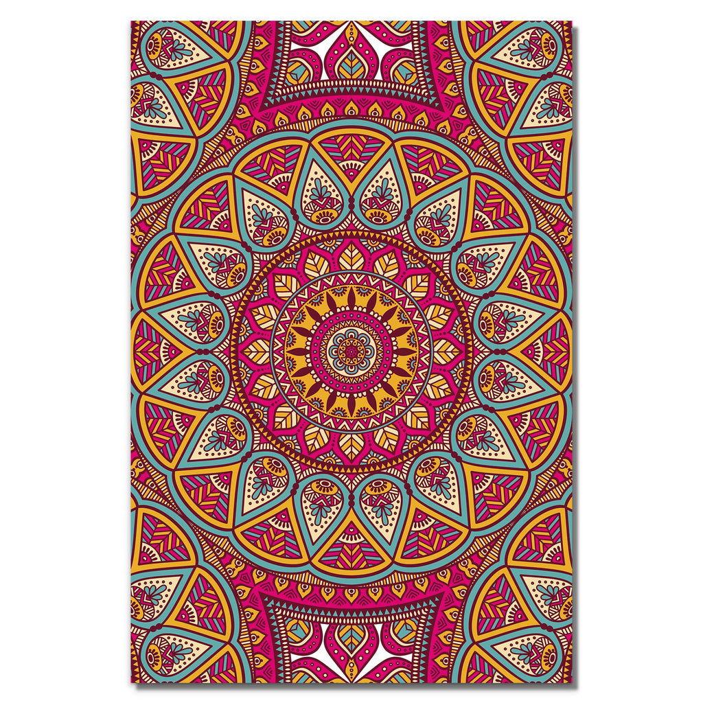 Seamless Pink Pattern with Mandala | Rolled