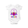 Namaste Baby Romper, Baby One Piece, Hinduism Romper, Hindu Symbol Baby Romper