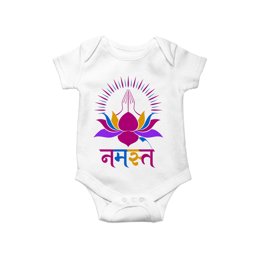 Namaste Baby Romper, Baby One Piece, Hinduism Romper, Hindu Symbol Baby Romper