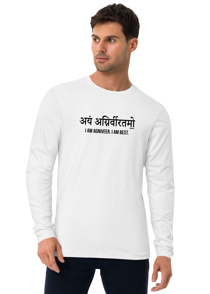 I am Agniveer I am Best, Sanskrit Full Sleeve T-shirt, Sanjeev Newar®
