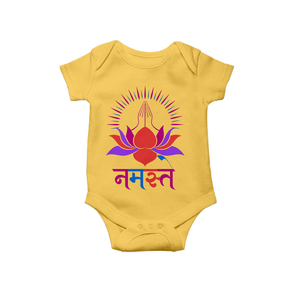 Namaste Baby Romper, Baby One Piece, Hinduism Romper, Hindu Symbol Baby Romper