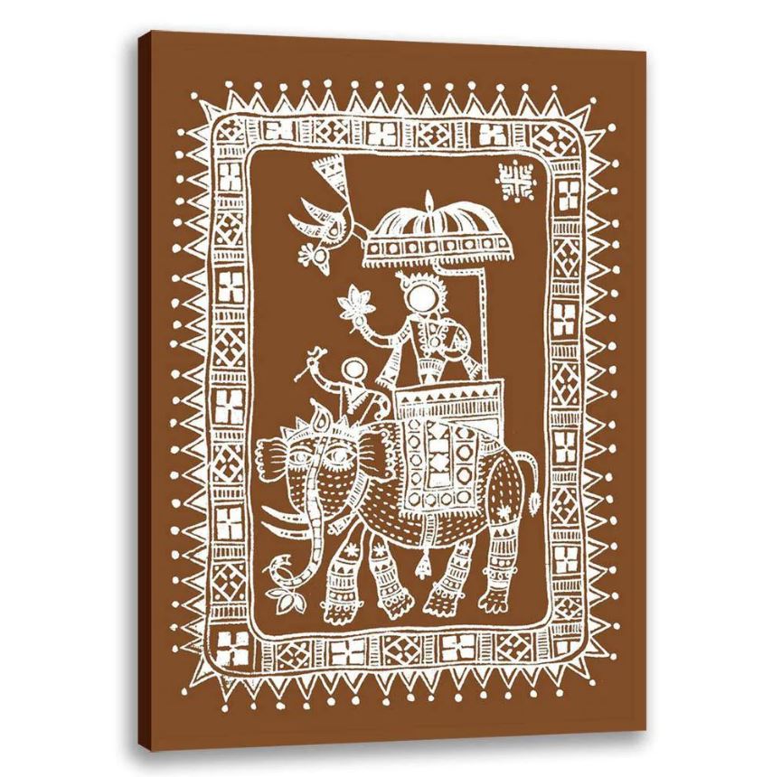 Procession, Warli Art, Indian Traditional Art, Cultural Gift, Tribal Artwork
